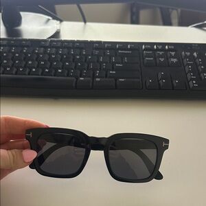 Tom Ford FT0970-K 01A 52 Unisex Square Sunglasses - Black/blue smoke Square